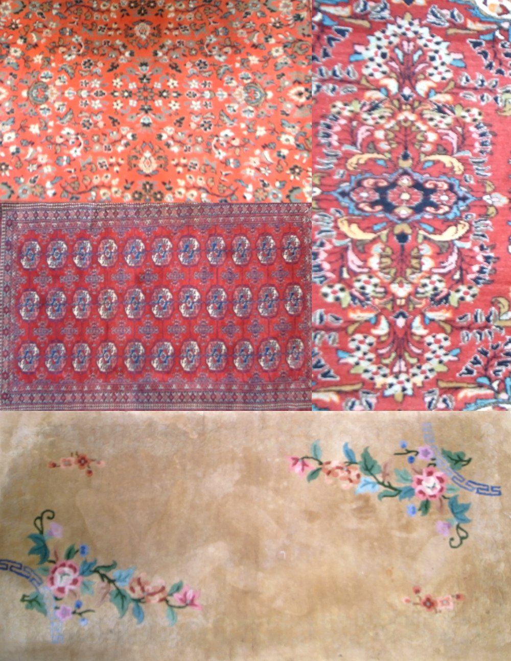 Four various Middle Eastern and Chinese carpets, the largest measuring 128 x 192cm (4).