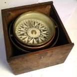 A late 19th early 20th century white Thomson & Co. of Glasgow ships compass.