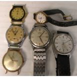 Seven assorted vintage watches to include examples by Romaer, Certina, Omega etc (7).