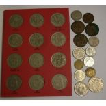 A quantity of largely 20th century British coinage to include silver crowns and florins etc.