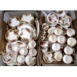 A large quantity of Royal Albert Old Country Roses dinner and teaware to include plates, cups,