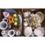 A box of various ceramics to include Aynsley, Cottage Garden, a Victorian part tea service,