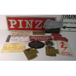 A collection of railwayana to include lineside warning signs, carriage & wagon plates,