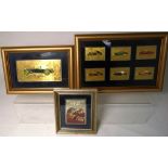 Two framed and glazed Paoletti fine silver gilt and enamel plaques, both relating to cars,