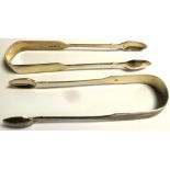 A Victorian hallmarked silver pair of sugar tongs,