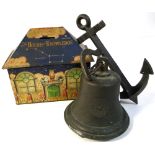 A brass replica ships bell marked "M.S.