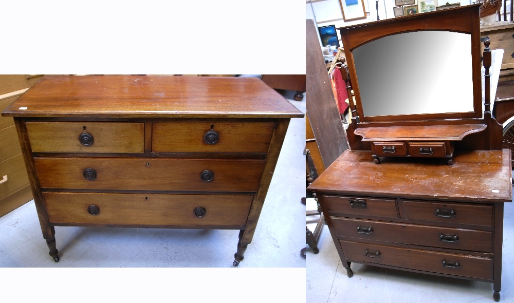 A late 19th early 20th century mahogany dressing table,