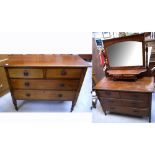 A late 19th early 20th century mahogany dressing table,