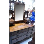 A late 19th early 20th century mahogany dressing table,