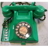 A vintage jade green telephone with original cord flex, serial no.332L S54/2A. CONDITION REPORT Some