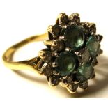 A blue zircon and diamond cluster ring, size M, approx weight 5.8g.