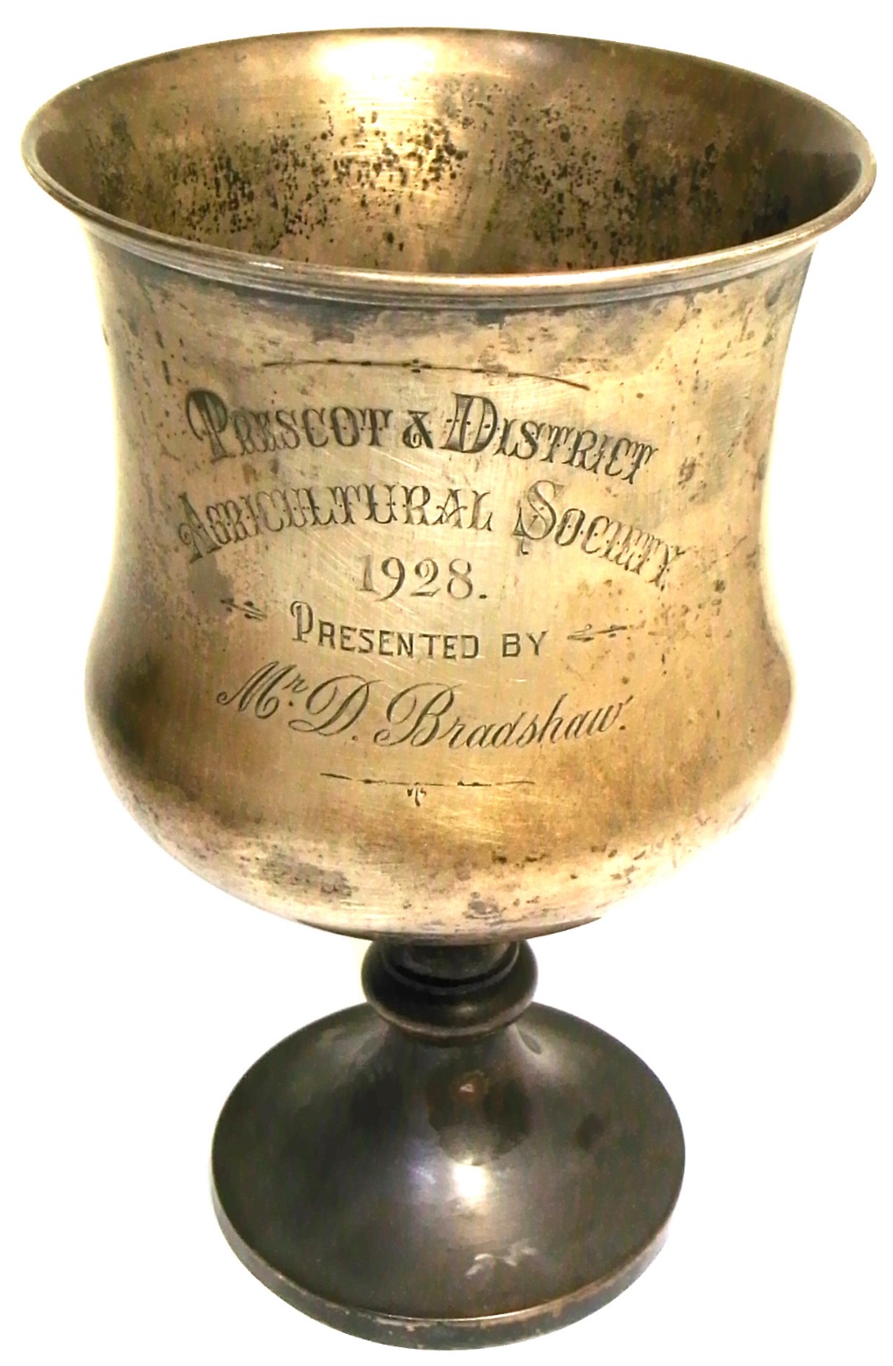 A George V hallmarked silver trophy cup,