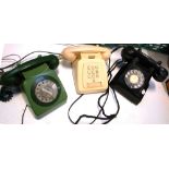 Three vintage telephones to include a black example marked A.E.P. (3).
