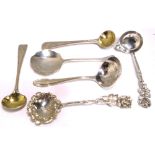 Six various Victorian and later hallmarked silver spoons, various hallmarks, approx weight 3.8ozt.