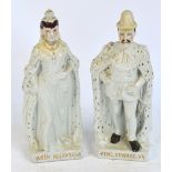 A pair of late 19th century Staffordshire figures depicting Queen Alexandra and King Edward VII,