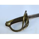 A French heavy cavalry 1822 pattern sword "The Bancal", lacking scabbard, length 113cm. CONDITION