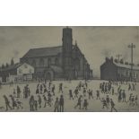 After LAURENCE STEPHEN LOWRY (1887-1976); a limited edition signed print "St. Mary's, Beswick",