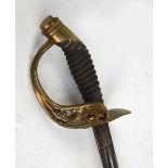 A Prussian infantry regiment officer's 1889 pattern dress sword with shagreen grip,
