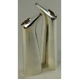 DON PORRITT (born 1933); two hallmarked silver flagons, Sheffield 2001 and 2002, heights 23.5 and