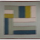 MEIRA STOCKL (1931-2014); a woven hanging with wooden dowel, geometric pattern in various colours