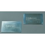 Silver Salon, two hallmarked silver invitation cards and accompanying letter, Sheffield 2003, 8.5