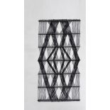 PETER COLLINGWOOD (1922-2008); a black macro gauze hanging, threads and steel rods, M158 No.5, 124 x