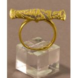 JACQUELINE MINA (born 1942); an 18ct gold and platinum ring, length 3cm, ring size Q, approx. 6.3g.