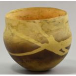 ELSPETH OWEN (born 1938); a large hand built unglazed earthenware pot, resist decoration, smoke