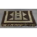 PETER COLLINGWOOD (1922-2008); a hand woven horse hair and wool rug, brown and cream, pattern of