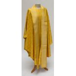 EVELYN ROSS (born 1946); a chasuble and stole, hand dyed and hand woven in spun silk in shades of