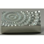 ALEX BROGDEN (born 1954); a hallmarked silver 'Quake' rectangular box, fluted with wavy lines in the