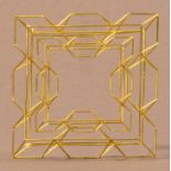 EMMA M F GREGORY; a golden grid elements brooch, 18ct gold, 6.5 x 6.5cm, approx. 9.3g.