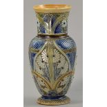 ROBERT WALLACE MARTIN (1843-1924) for Martin Brothers, London; a salt glazed vase, engraved floral