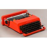 ETTORE SOTTSASS (1917-2007) for Olivetti; a 'Valentine' portable typewriter in ABS plastic casing,
