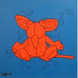 "Mouse with small arms" (50x50cm) by Jane Fairhurst – acrylic on canvas – 1 of 2 lots Jane works