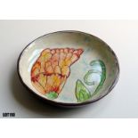 Dish with flower motif (19x3cm) 1 of 8 lots Selection of pottery from Lark Lane Pottery Group - a