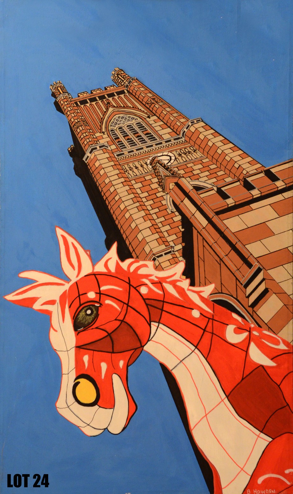 "Year of the Horse – Chinese New Year" (60x100cm) by Bernie Howden – 5 of 7 lots Acrylic on canvas