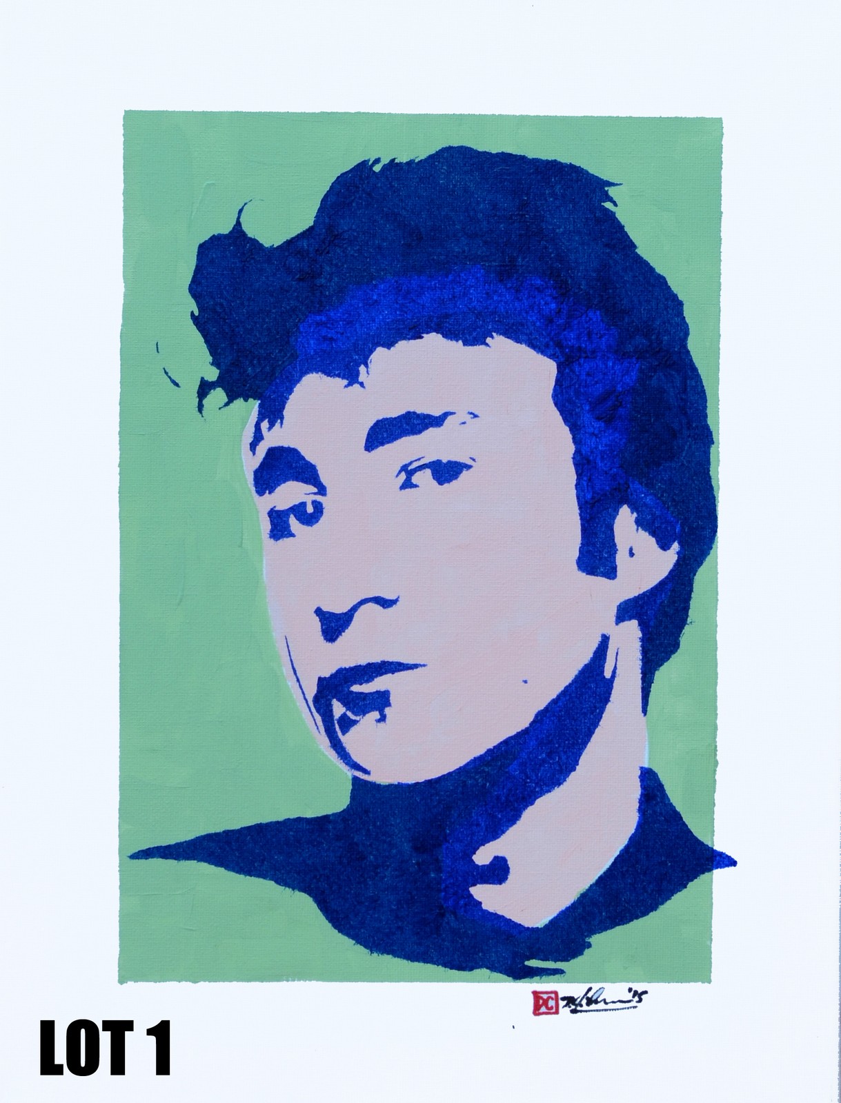 Four John Lennon stencils on canvas (30x40cm) by Cyrano Denn (an anagram of Danny Crone) – a North - Image 4 of 4