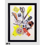 Untitled collage (29x41cm) by Kate Fallon-Cousins – framed – 1 of 2 lots – Liverpool based artist