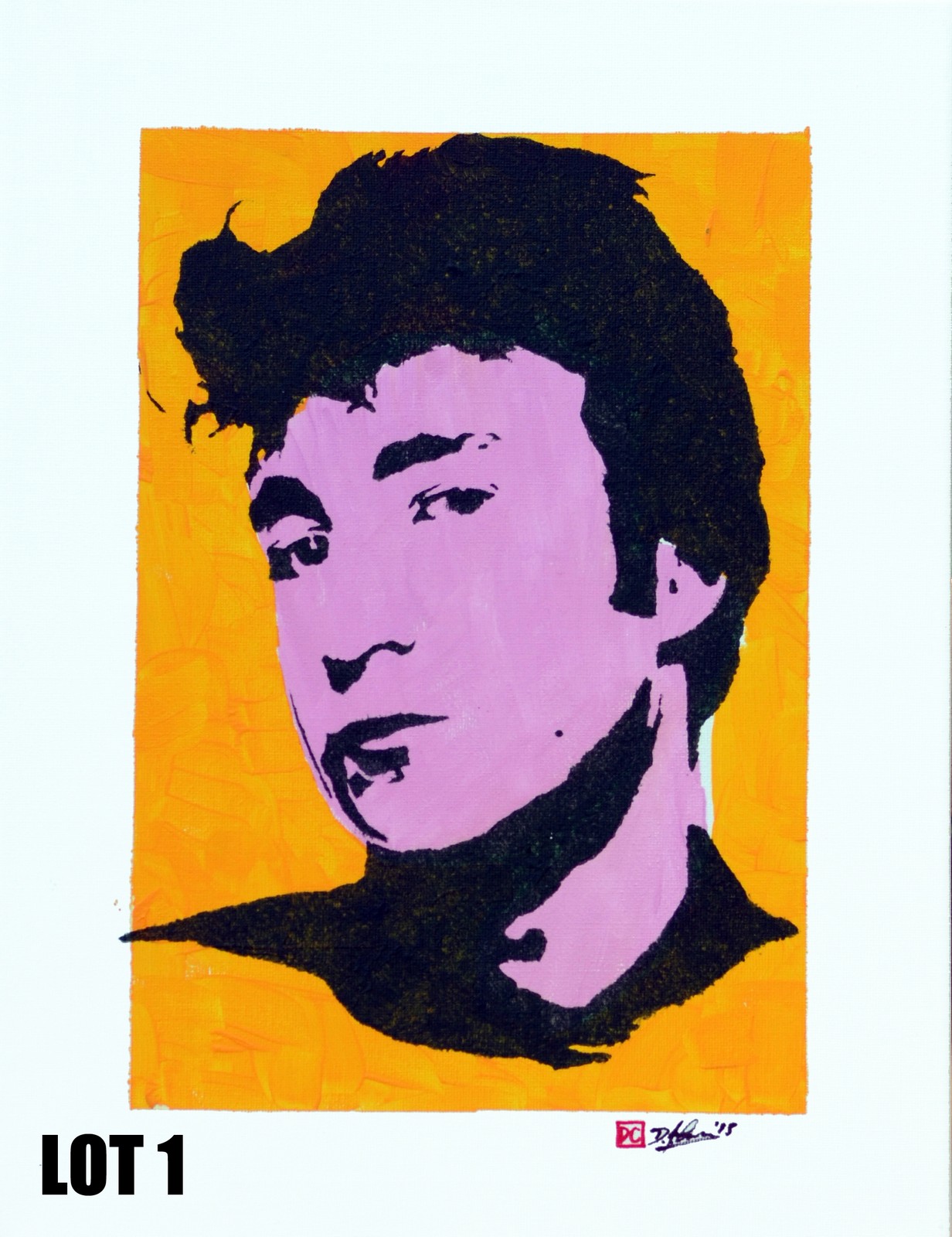 Four John Lennon stencils on canvas (30x40cm) by Cyrano Denn (an anagram of Danny Crone) – a North