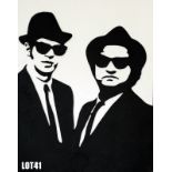 Blues Brothers (56x71cm) – woodcut on MDF board – 3 of 4 lots