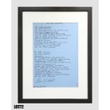"We shall overcome" – handwritten poem by Ian D Hall – framed & mounted – 1 of 1 Poetry has always