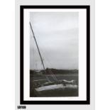 "Disused sailing boat at Sunderland Point, West Lancashire" (30x46) by Peter Nicholas – framed print