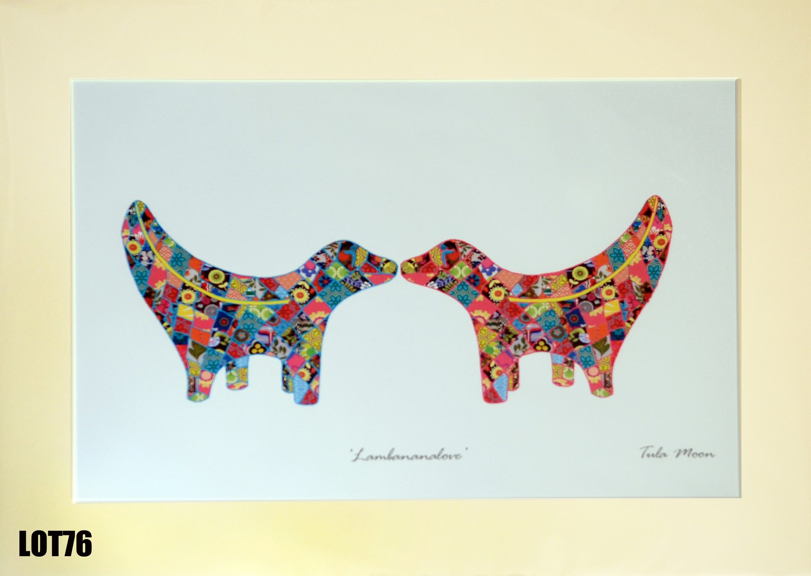 "Lambanana Love" (40x29cm) by Tula Moon – mounted print – 2 of 2 lots