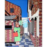 "Woman in back alley" (40x50cm) by Bernie Howden – 6 of 7 lots