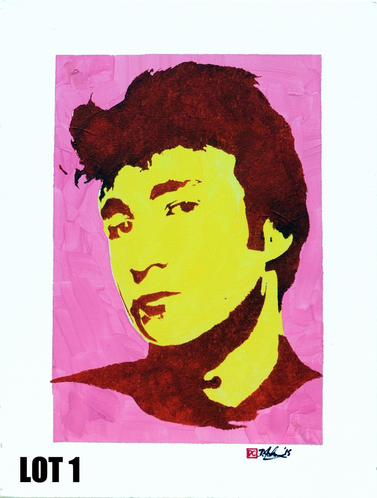 Four John Lennon stencils on canvas (30x40cm) by Cyrano Denn (an anagram of Danny Crone) – a North - Image 3 of 4