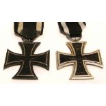 Two German WWI second class Iron Cross medals (2).