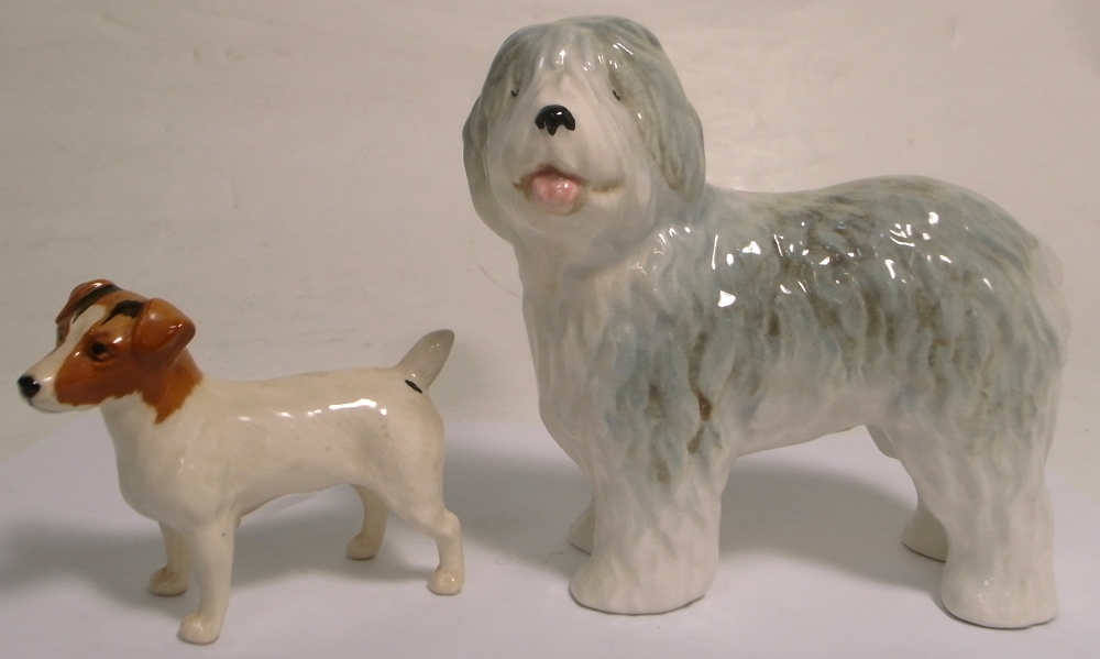 A Beswick Jack Russell terrier figure and a Sylvac dog (2).
