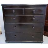 A Victorian mahogany two over three chest of drawers (af).