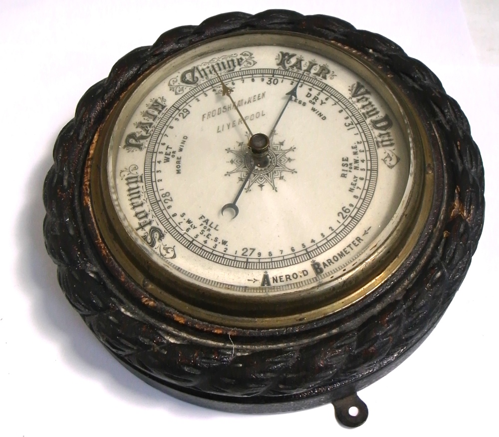 A Victorian Frodsham & Keen Liverpool barometer reputedly from the tug Prairie Crock.